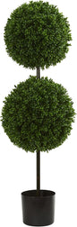 3.5ft. Boxwood Double Ball Artificial Topiary Tree UV Resistant (Indoor/Outdoor)