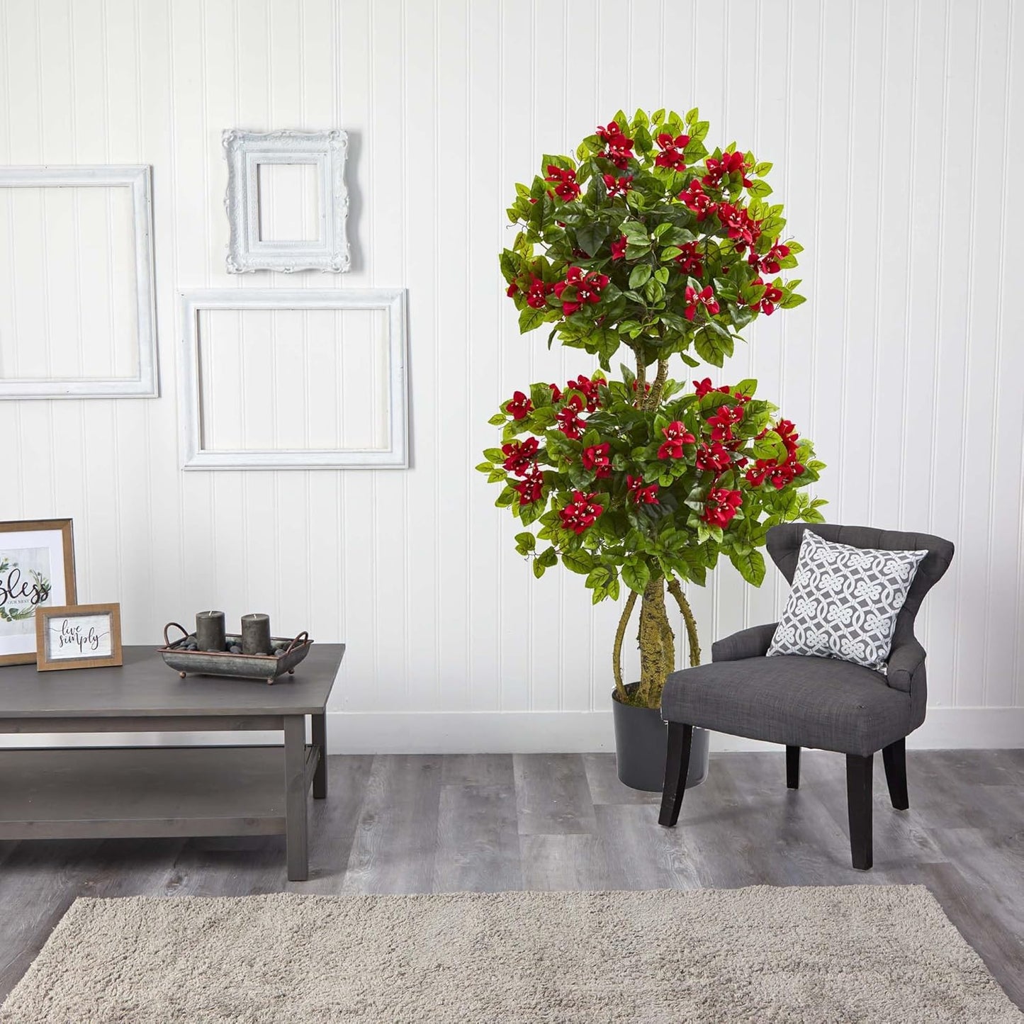 4ft. Double Bougainvillea Artificial Topiary Tree