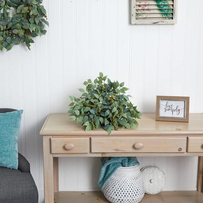 20in. Mixed Ficus and Fittonia Artificial Ledge Plant