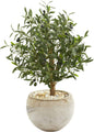31in. Olive Artificial Bowl Planter Silk Trees, Green