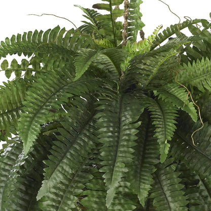 Nearly Natural 6774 22in. Large Boston Fern Hanging Basket,Green