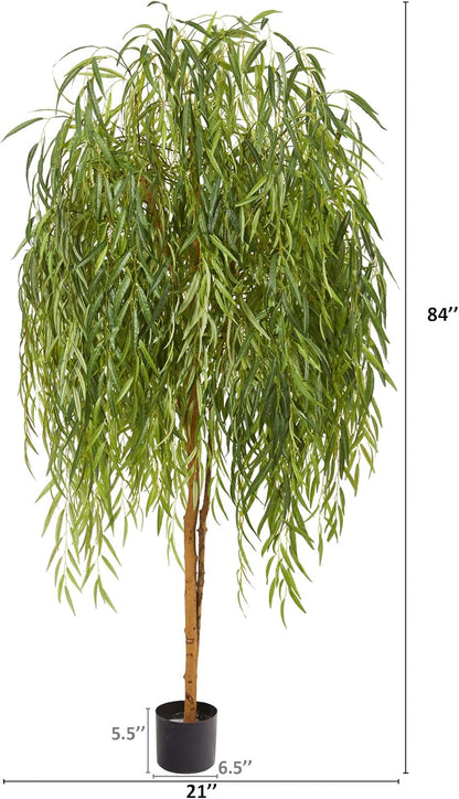 7ft. Willow Artificial Silk Trees, Green