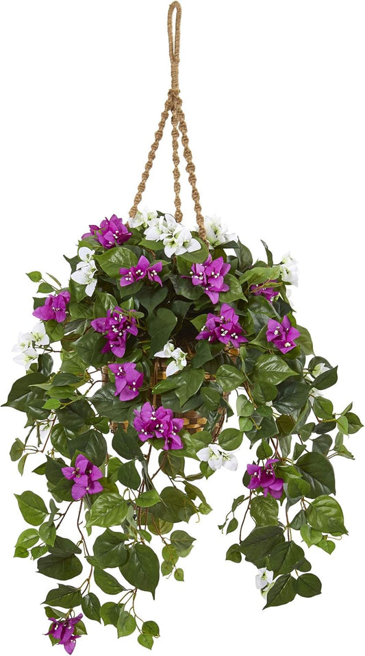 30in. Mixed Bougainvillea Artificial Plant Hanging Basket