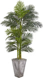 7ft. Golden Cane Artificial Palm Tree in Cement Planter