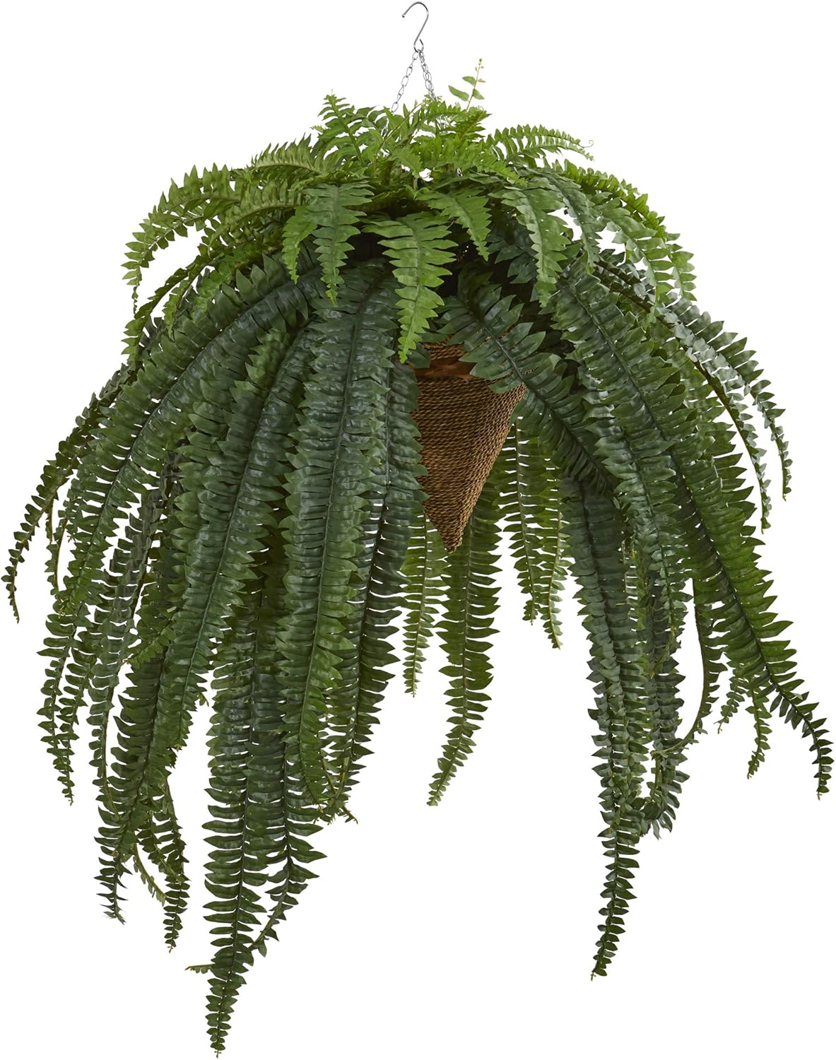 50in. Giant Boston Fern Artificial Plant in Hanging Cone