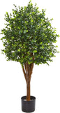 4’ Eucalyptus Artificial UV Resistant Indoor/Outdoor Silk Trees, Green, 18x20x4 Ft