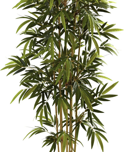 6FT Artificial Bamboo Tree for Indoor Home Décor, Fake Bamboo Floor Plant with Natural Trunks and Over 1,000 Realistic Leaves in Black