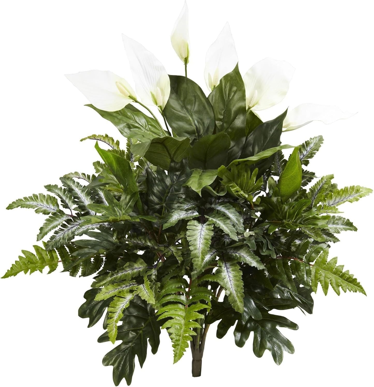 27” Mixed Spathiphyllum (Set of 2) Artificial Plant, Green, 2 Count