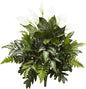 27” Mixed Spathiphyllum (Set of 2) Artificial Plant, Green, 2 Count