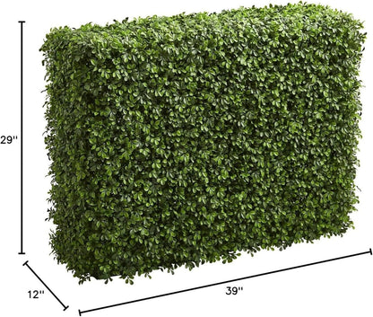 39” Boxwood Artificial Hedge (Indoor/Outdoor) Silk Plants Green