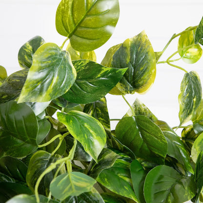 36-Inch UV Resistant Artificial Pothos Hanging Plant Set of 2, Lifelike Greenery for Indoor/Outdoor Decor, Bendable Branches, Ideal for