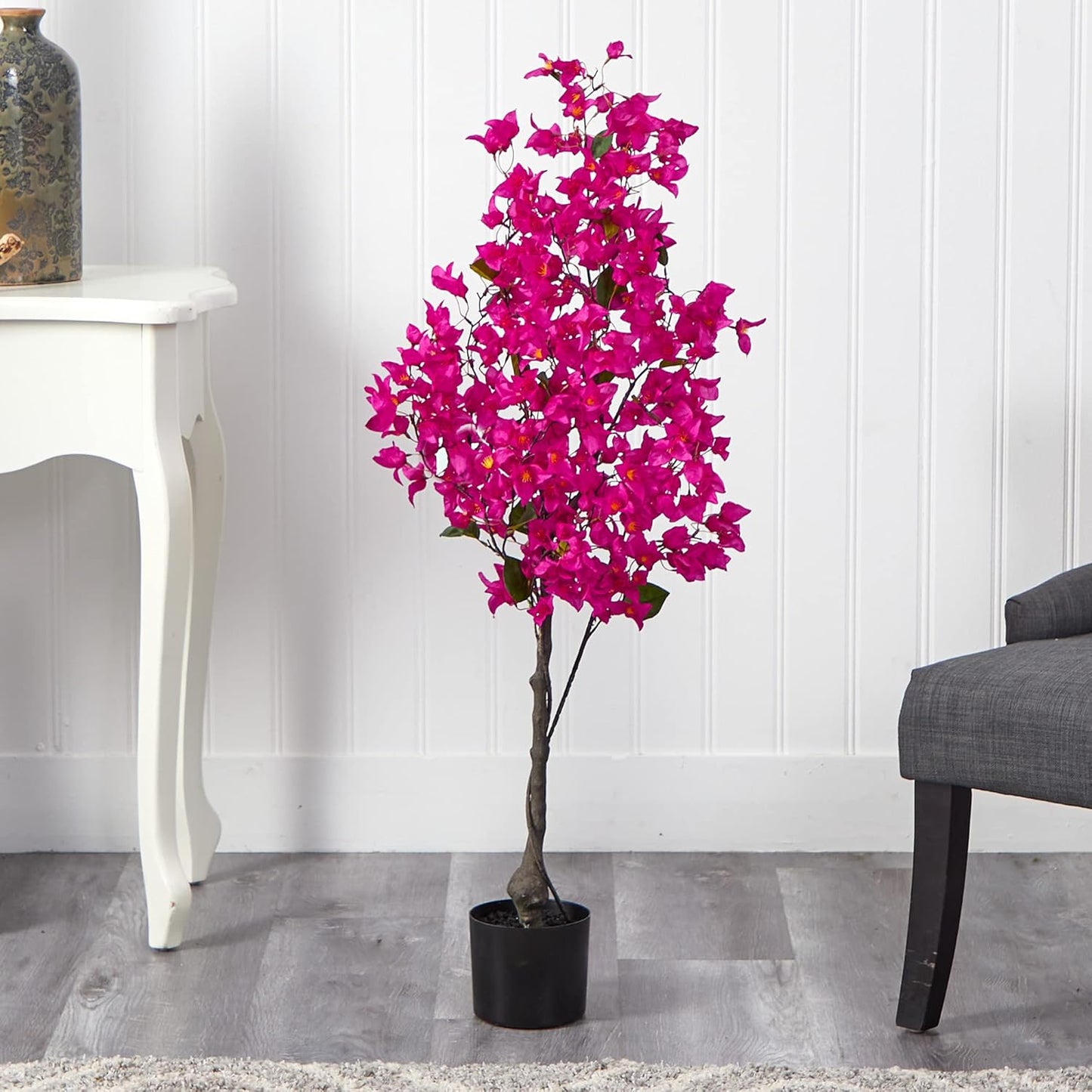 4ft. Bougainvillea Artificial Tree, Pink, 19 in. W x 9 in. D x 48 in. H