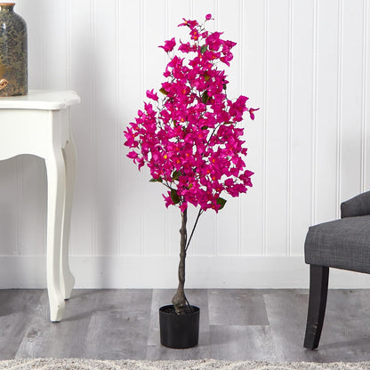 4ft. Bougainvillea Artificial Tree, Pink, 19 in. W x 9 in. D x 48 in. H