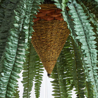 50in. Giant Boston Fern Artificial Plant in Hanging Cone