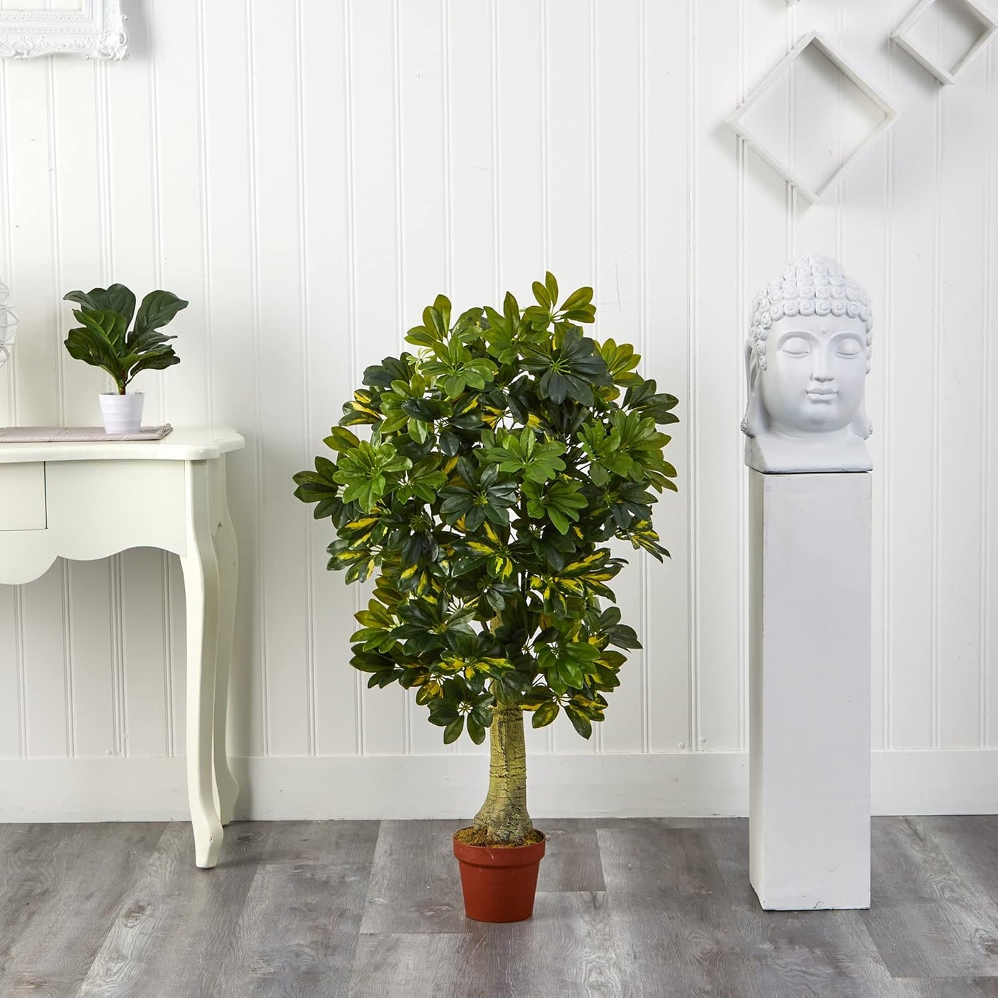4ft. Schefflera (Real Touch) Silk Tree, Green