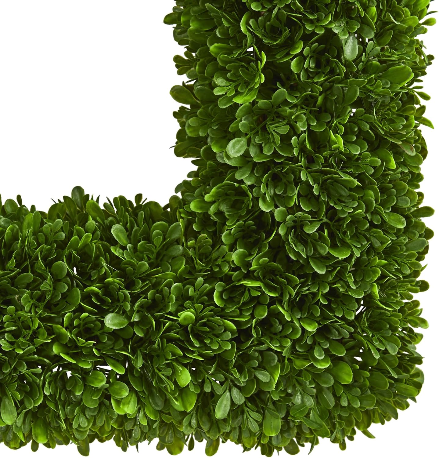 17" Tea Leaf Square Wreath UV Resistant Artificial Plant, Green