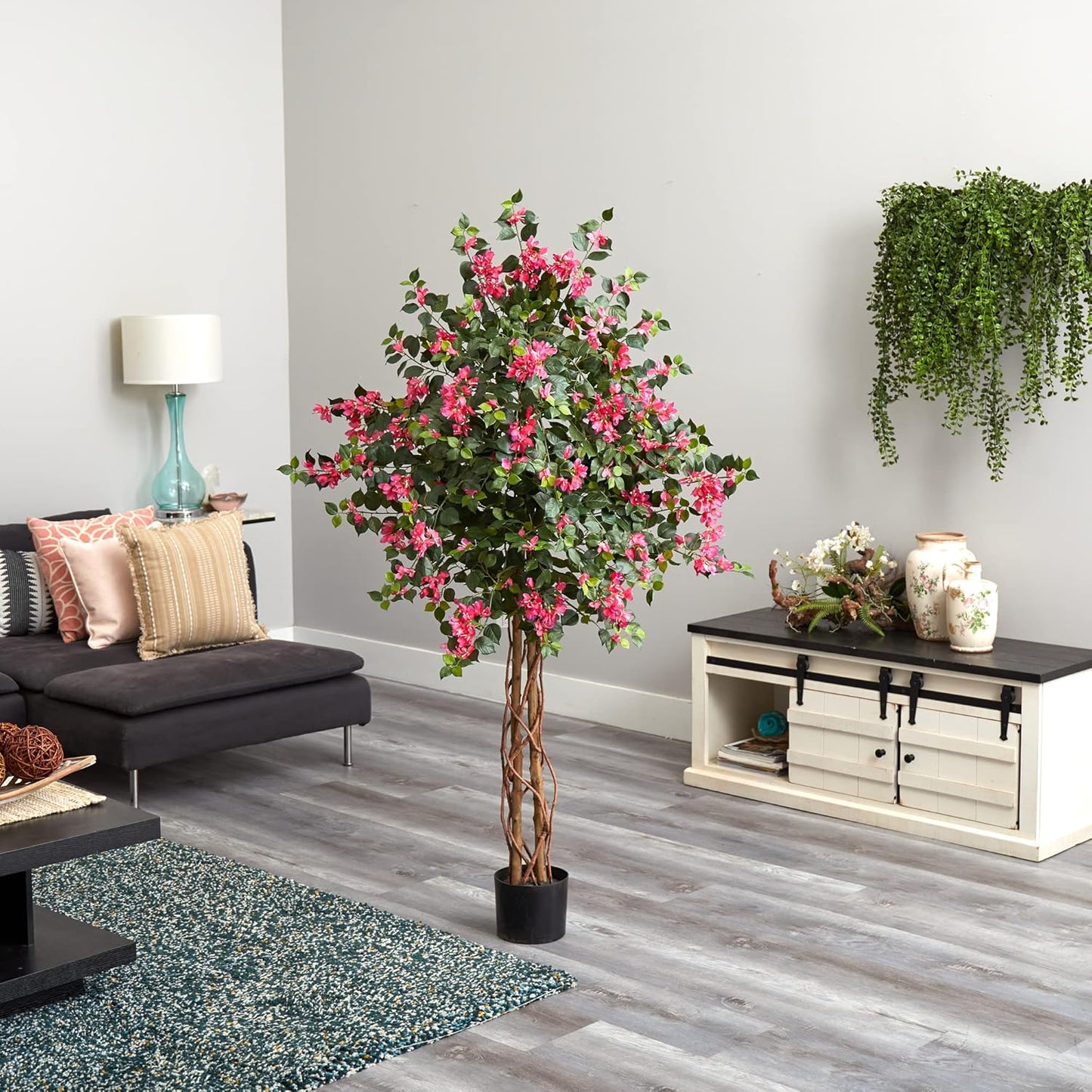 5.5’ Bougainvillea Tree Artificial Plant, Pink