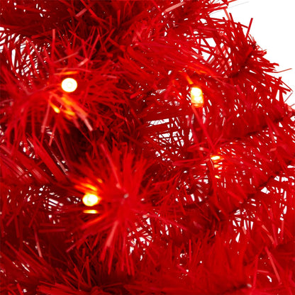 2ft. Red Artificial Christmas Tree with 35 LED Lights and 72 Bendable Branches
