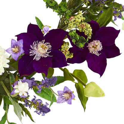 22-in. Mixed Flower Artificial Wreaths Purple