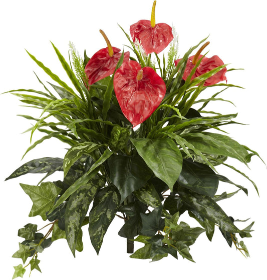 24in. Mixed Anthurium Artificial Plant (Set of 2)