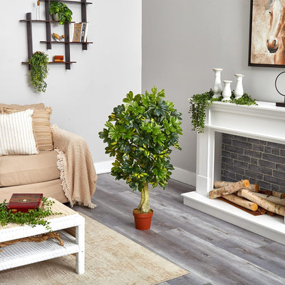 4ft. Schefflera (Real Touch) Silk Tree, Green