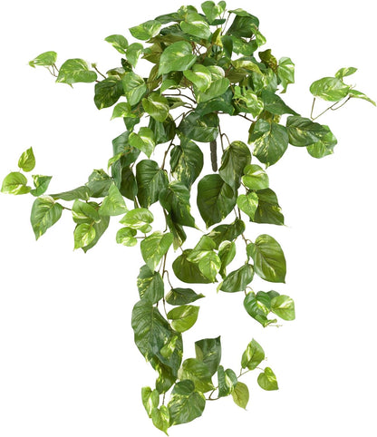 Nearly Natural 30IN Pothos Hanging Plants, Set of Three (3) Fake Bushes for Indoor Home Décor, Faux Vines for Wall or Hanging No50