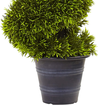 3ft. Grass Spiral Topiary with Deco Planter, Green