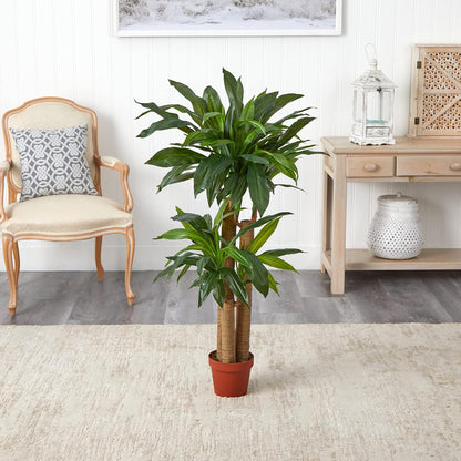 4ft. Corn Stalk Dracaena Silk Plant (Real Touch)