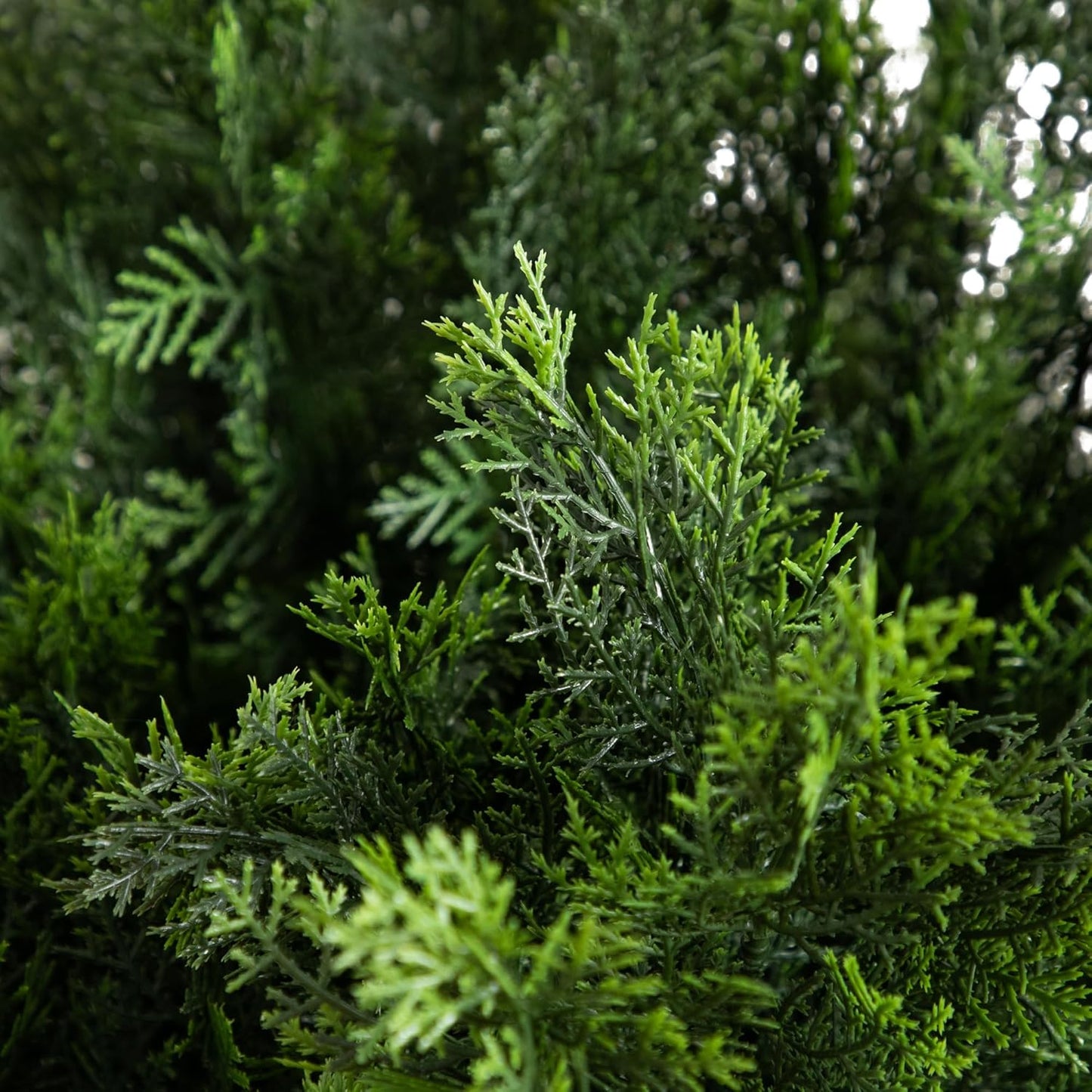 Nearly Natural 5-FT Artificial Cedar Bush, Indoor/Outdoor UV Resistant Faux Cedar Bush in Black Nursery for Front Porch Décor, Artificial Shrubs for O
