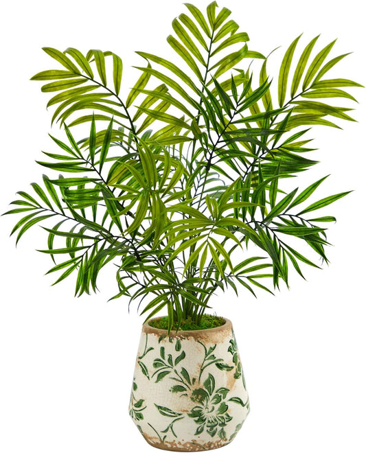 18in. Mini Areca Palm Artificial Plant in Floral Vase
