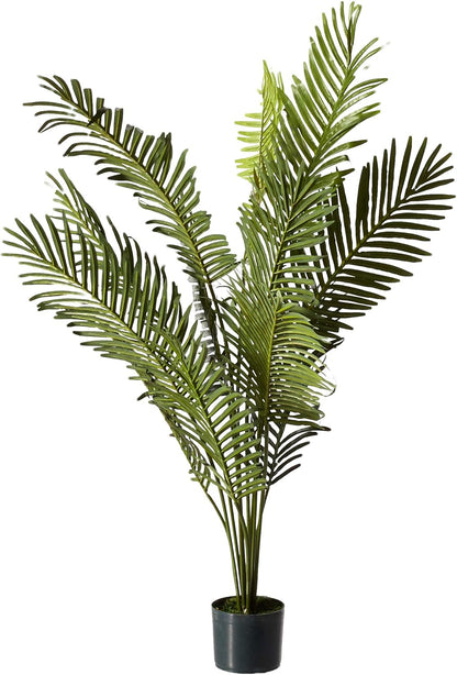5FT Tall Artificial Paradise Palm Plant, Fake Palm Tree with 12 Trunks and Realistic Palm Leaves, Faux palm Tree for Indoor Home Décor