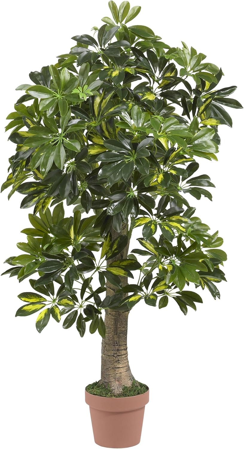 4ft. Schefflera (Real Touch) Silk Tree, Green