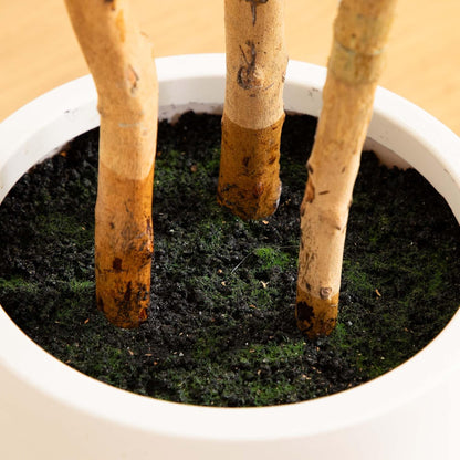 4ft. Artificial Fiddle Leaf Tree in Decorative White Planter