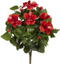 20” Hibiscus (Set of 4) Artificial Plant, Red