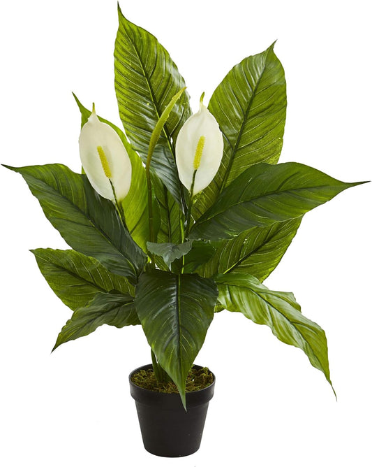 26” Spathiphyllum Artificial (Real Touch) Silk Plants Green