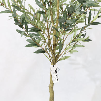 Olivo Artificiale Verde Smontabile 150cm, Pianta Finta in Plastica in Vaso per Decorazione Moderna Casa Ufficio Natale