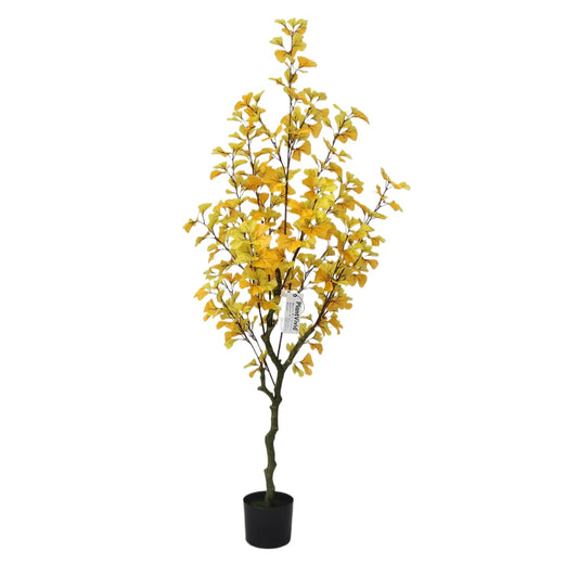 150cm Retro Autumn Yellow Non Detachable Artificial Ginkgo Plant