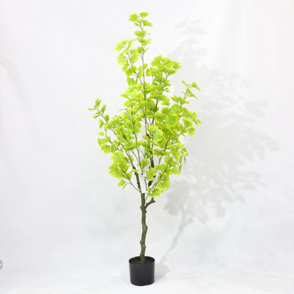 150cm Green Potted Artificial Ginkgo Plant Green leaves Lifelike