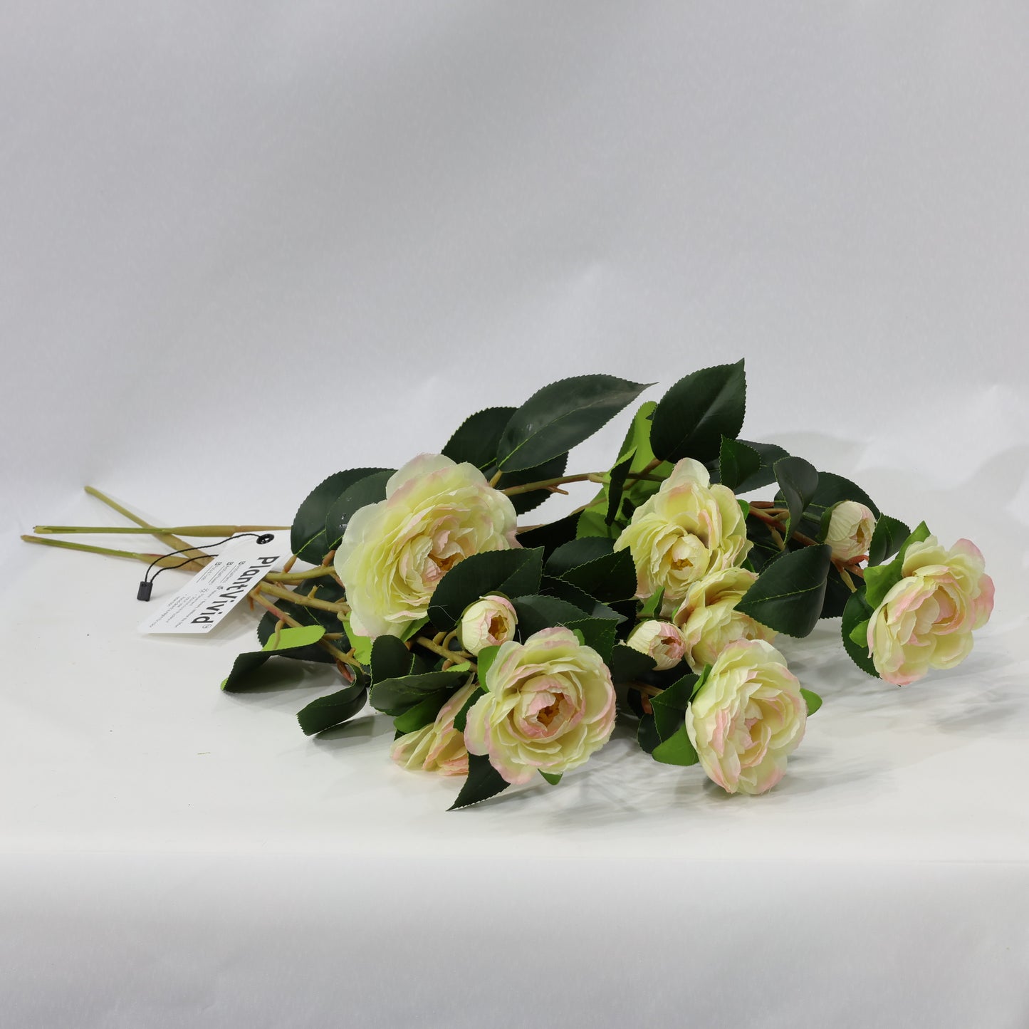 3 Pcs 60cm Dense leaf Gradient Yellow pink Artificial Camellia Bouquet