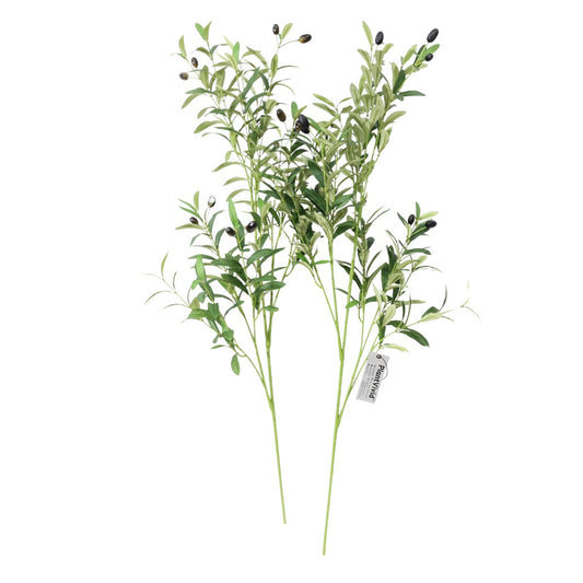 2 Pcs 100cm Artificial Olive Branches Green UV-Resistant Faux plant