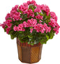 Geranium Artificial Plant in Slate Planter UV Resistant (Indoor/Outdoor) No50