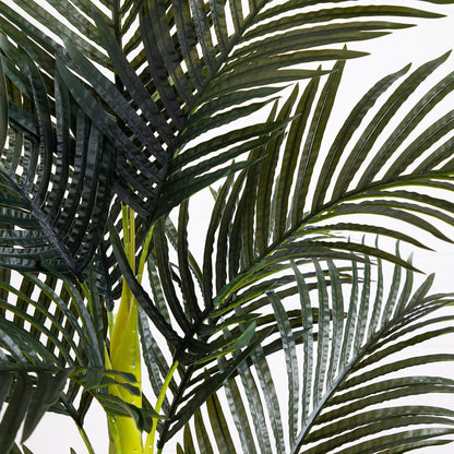 6ft Golden Cane Palm Tree, Artificial Double Stalk with Lifelike Leaves, Bendable Branches, Includes Nursery Planter, Ideal for Indoor