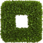 17" Tea Leaf Square Wreath UV Resistant Artificial Plant, Green