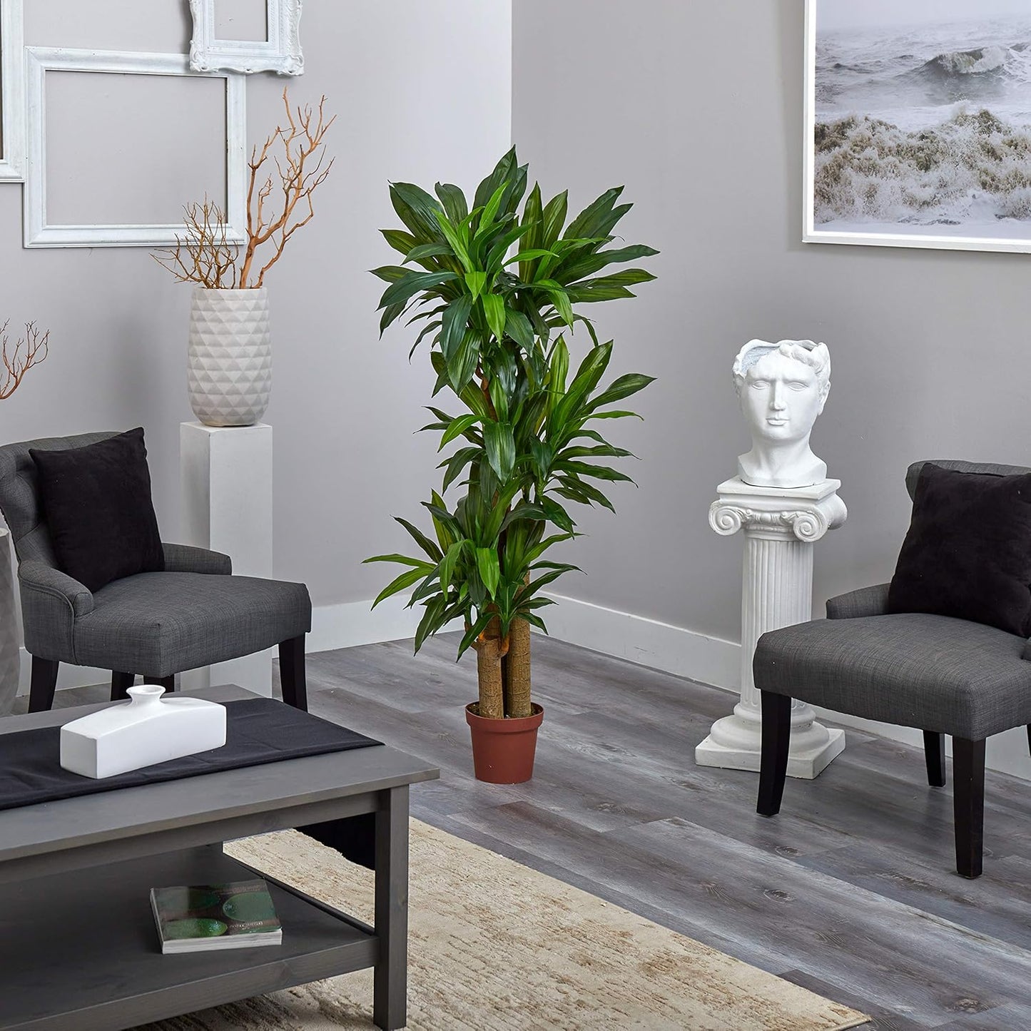 Nearly Natural 62IN Artificial Corn Stalk Dracaena Plant, Tall Fake Plant for Indoor Home Décor, Real Touch Faux Plant