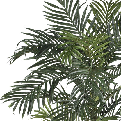 Nearly Natural 6.5FT Artificial Golden Cane Palm Tree, Fake Palm Tree with Three Realistic Trunks and 333 Lifelike Palm Leaves, Faux Palm Plant for In