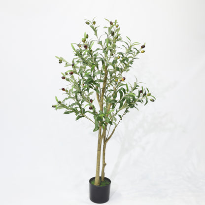120cm Green Faux Olive tree Dual Canopy Artificial Olive Tree Potted