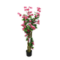 Bougainvillea Artificiale 130cm con Fiori Rossi Lussureggianti, Albero Finta Rimuovibile per Decorazione Negozio Natale