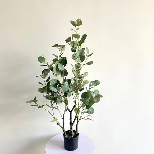 Plastic Plant Indoor Home Wedding Hotel Decoration Round Leaf Tree Eucalyptus Artificial Plant Tree No50