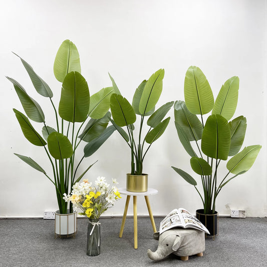 House Living Room Indoor Decoration Tropical Leaves Plantas Traveller's Palm Plants Green Interior Decor Artificial Plant No50