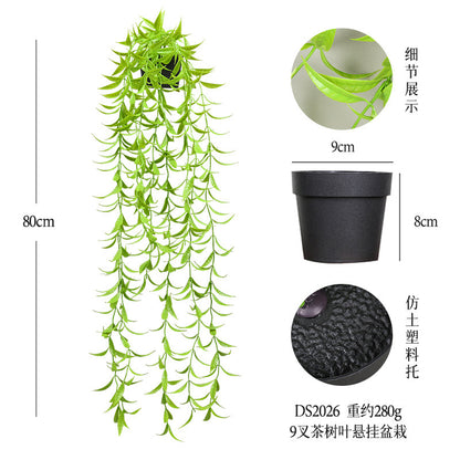 悬挂盆栽组合 家居橱柜盆栽垂条盆景室内装饰绿植仿真盆栽 No50